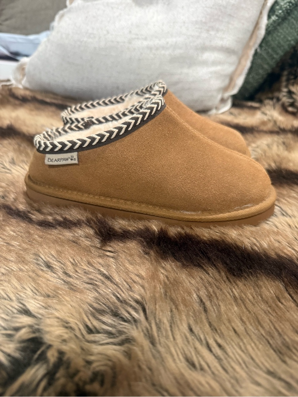 BearPaw Kids Camel Slip-On Cozy Clog Slippers